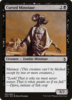 Cursed Minotaur 85 Common Amonkhet Magic: The Gathering Lightly Played