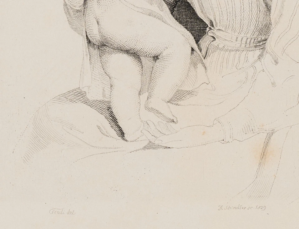 SCHINDLER (*1805) nach FENDI (*1796), Mutter mit Kind auf dem Arm,  1829, Rad. - Bild 4 von 4