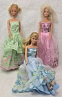Vintage 90s Barbie Doll Lot of 3 - Pastel Princess Gown Theme - Pink Blue Green