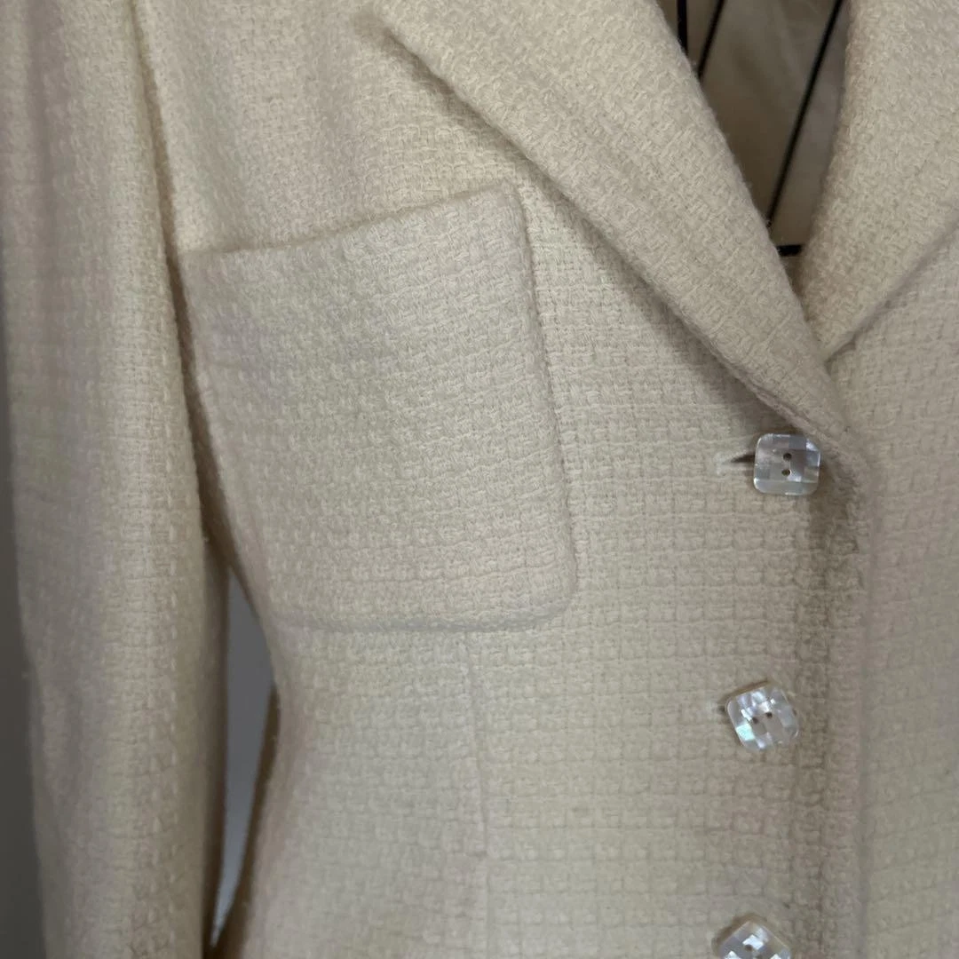 CHANEL Giacca Donna Lana Misto Cashmere Tweed 38