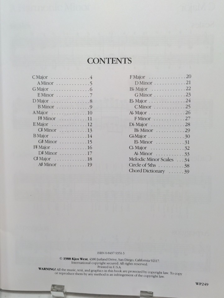 Scales Chords & Arpeggios Sheet Music Song Book James Bastien Piano