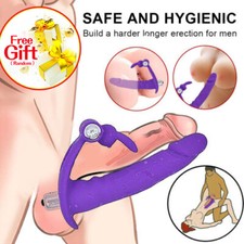 Vibrating Penis Cock Ring Clit G-spot Stimulator Dildo Sex Toy For Couple Men