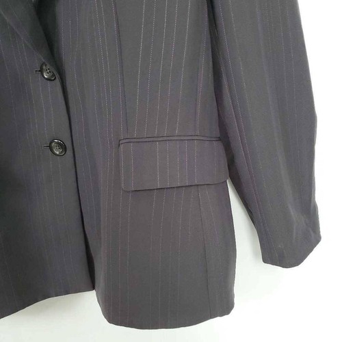 Tahari Damen Anzug Sakko Blazer grau Nadelstreifen Taschen Langarm gefüttert 16 - Bild 3 von 9