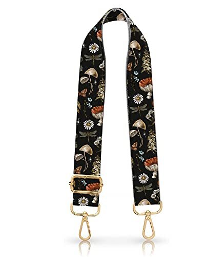 Wide Purse Strap Replacement Crossbody Handbag Shoulder Strap Forest Mushrooms