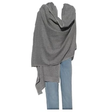 Cashmere|4 Ply|Shaw/Throw|HandLoomed|Nepal |"Natural"|2 Color|Gray/Ivory