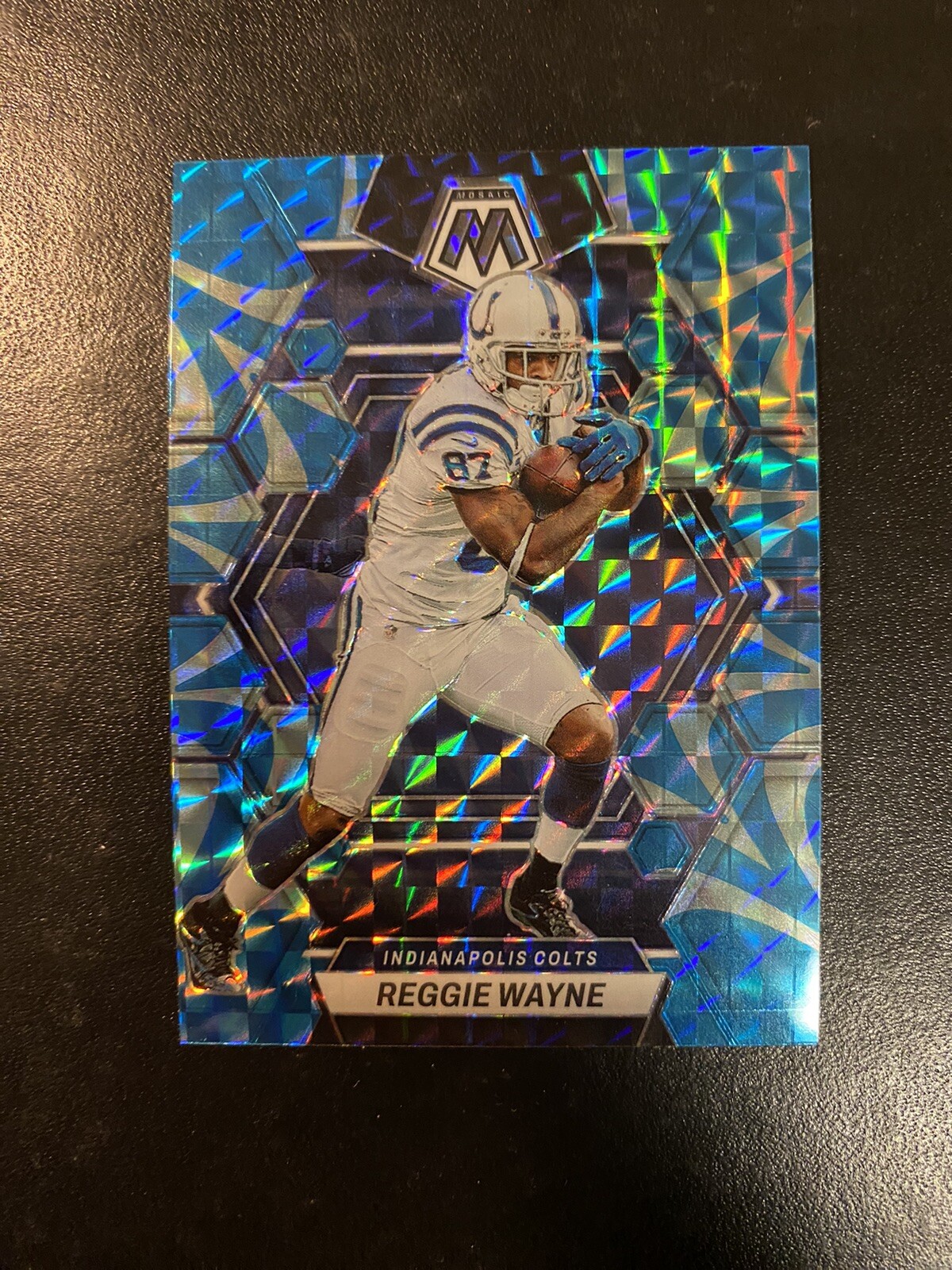 2023 Panini Mosaic Reggie Wayne Blue Reactive Prizm - Indianapolis Colts #101