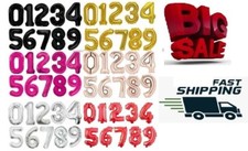 16", 26", 32", 40" Number Color Foil Balloons 2025 Prom New Year