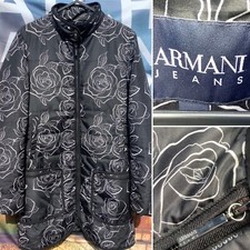 Size 10 Armani Jeans ‘fantasia Nero’ Lightly Quilted Designer Jacket - Rrp £250