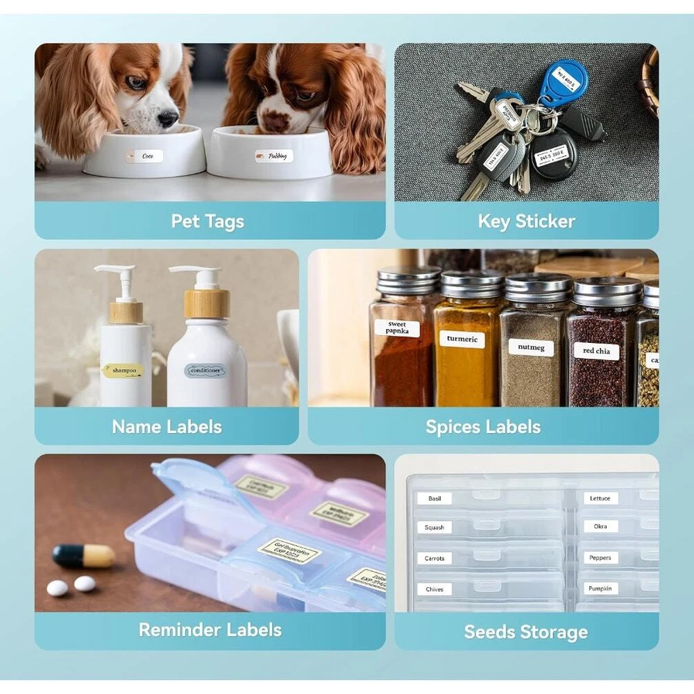 Wireless Label Maker with USB Rechargeable Battery Multiple Templates Includes Label Tape