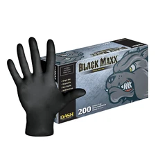 Dash Medical BMNT200XL Black Maxx Nitrile Exam Gloves Thin PF Extra Large 200/Bx