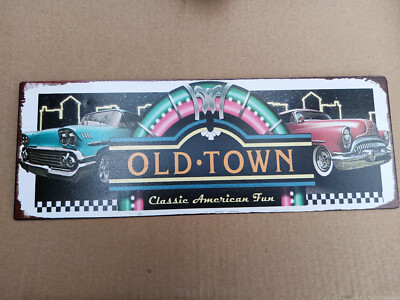 Blechschild  13  x  36 cm  OLD TOWN