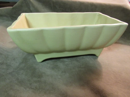 Vintage 1950's Cookson Art Pottery Roseville Ohio Green Glaze Planter Vase