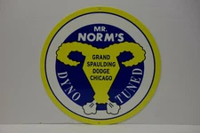 MR NORMS GRAND SPAULDING DYNO TUNED HEAVY STEEL DIE CUT ENAMEL SIGN