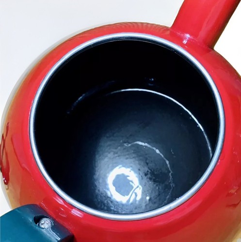 Vintage 1980s COPCO Apple Tea Kettle Enamel Metal Teapot Fruit Tea 2.5 Qt - Picture 5 of 6