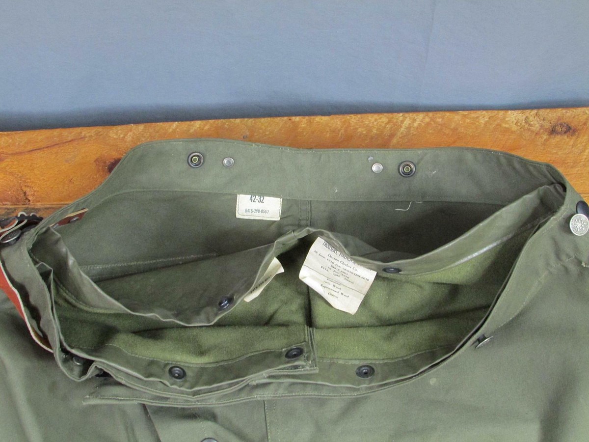 Vintage 1950s US Army OD Firemens Trousers Bunking