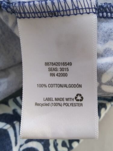Abito Edizioni Basic TG S Blu Bianco Paisley Spiaggia Estivo Midi Senza Maniche Cotone - Foto 4 di 9