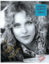 Gorgeous Cherie Currie Signed 8.5x11 B&W Head Shot with Lip Print the Runaways