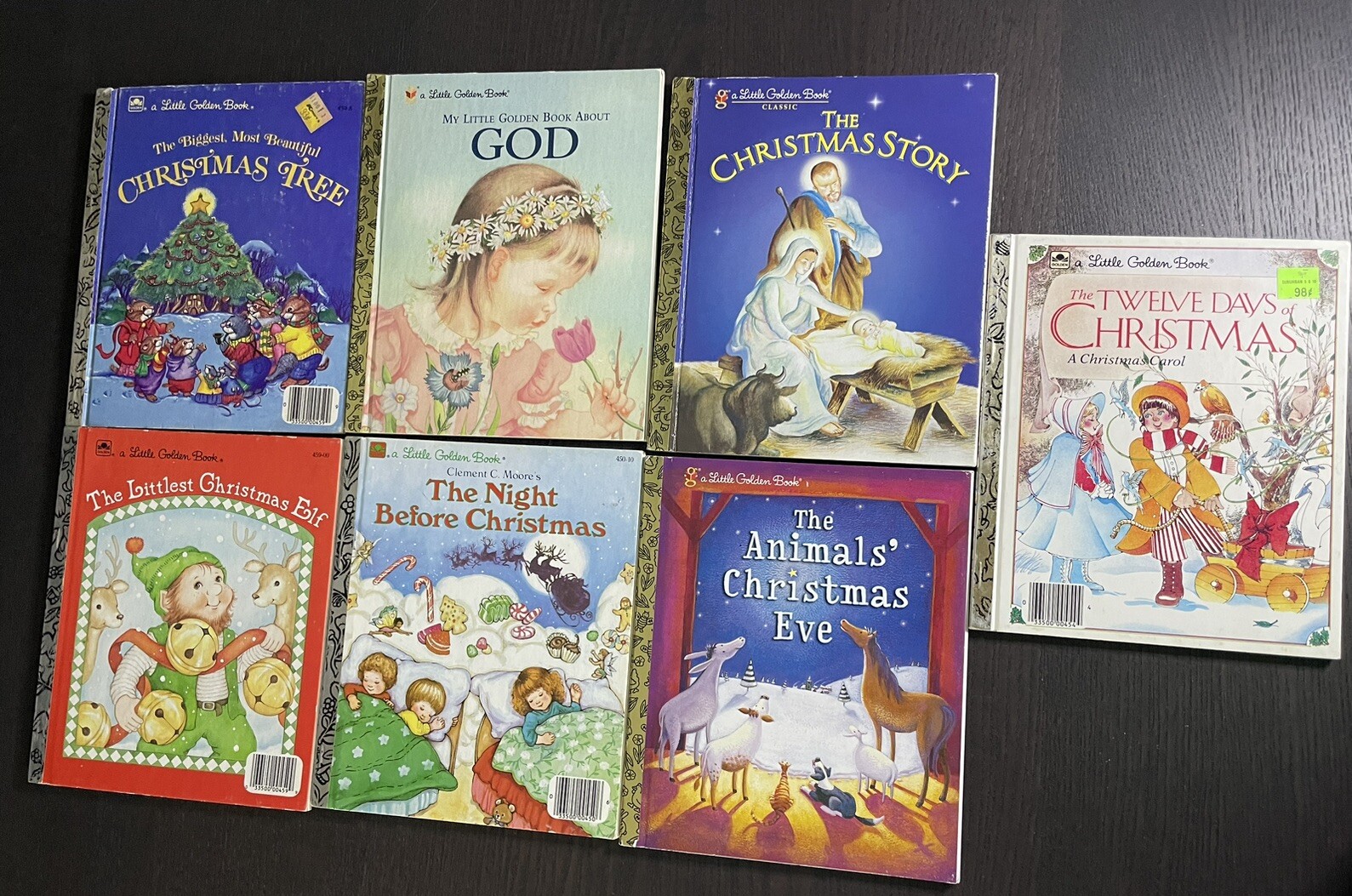Lot of 7 Christmas Religious Little Golden Books Christmas Story, Twelve Days