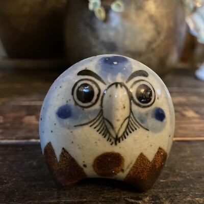 Jorge Wilmot Tonala Owl Figurine Mexican Folk Art Pottery Signed
