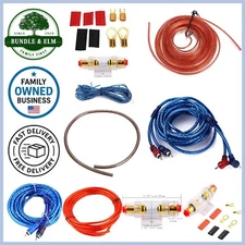 1500W Car Audio Subwoofer Amplifier Wiring Kit RCAs Fuse Holder Power Cables