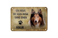 Blechschild Spruch 18X12 Cm Collie Hund Geschenk Metall Deko Schild