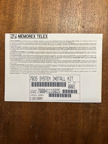 7035 Memorex System Install Kit Floppy Disc VTG Computer Software - Afbeelding 4 van 5