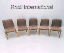 Rare Set of 5 Knoll Dining Chairs by Bill Stephens 1960's MCM Danish Needs Work