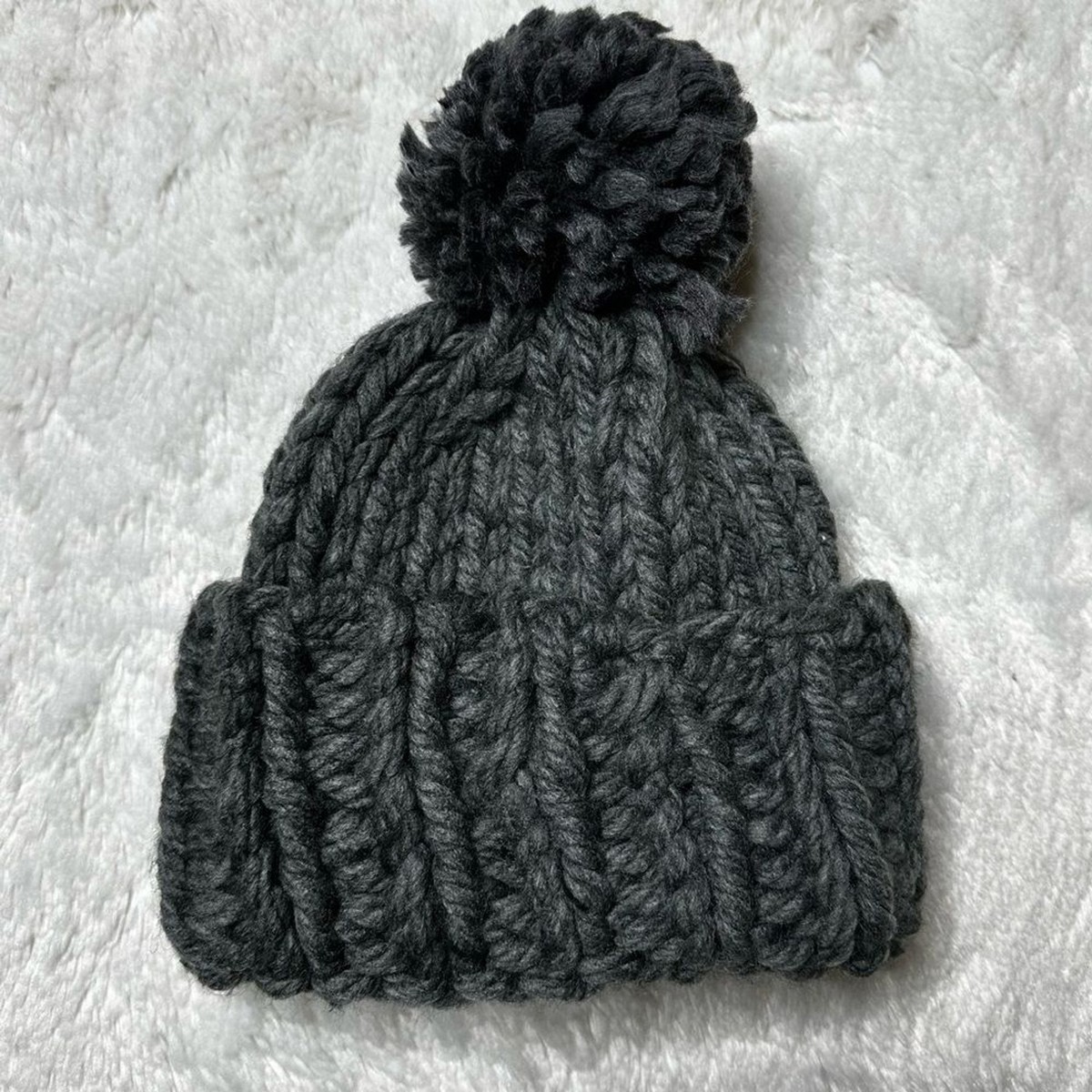 Hat Attack Womens Pom Pom Beanie Boggin Chunky Knit Ribbed Cuffed Black NWOT Arctic Paw Pom Pom Beanie - Cable Knit Fleece Lined Winter  main image 4