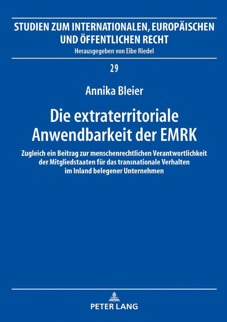 Thumbnail - Annika Bleier | Die Extraterritoriale Anwendbarkeit Der Emrk | Buch |