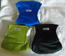 Wegreeco Male Dog Diapers Size Large Washable Blue Green Black 3 Pair