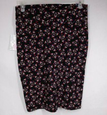 NWT LuLaRoe Cassie Skirt Black With Colorful Floral Designs Size Medium