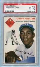 1954 Topps #35 Junior Gilliam PSA 6 EX-MT Brooklyn Dodgers Vintage Baseball Card