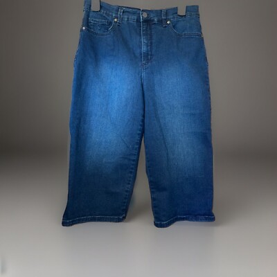 Gloria Vanderbilt Womens Size 10 Amanda All Around Slimming Dark Denim Capris