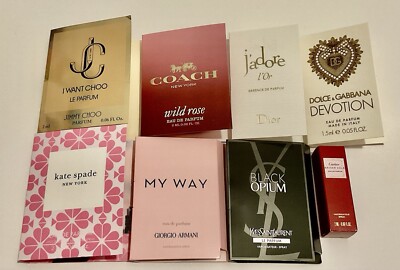 Women Perfume Sample Vials,Dior,D&G,Armani,Cartier,YSL,Jimmy Choo,Coach,Kate S.