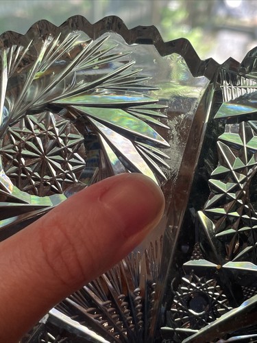 ABP American Cut Glass Butter Dome Dish Lid Pinwheel Hobstar Ozone Flashy - Picture 14 of 18