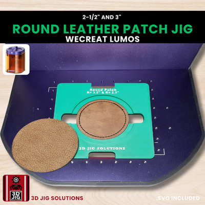 WeCreat Lumos Round Leather Hat Patch Jig | Laser Engraving Template for 2 Sizes