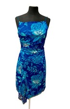 City Triangles VTG Y2K Blue Spaghetti Strap Ruched Waist Juniors Size 11 Dress