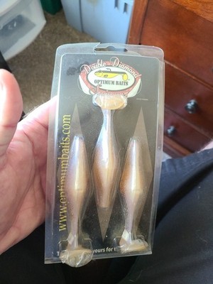 Optimum Baits Double Diamond Swimmer Swimbait 5'' 2pk Pearl White NIP