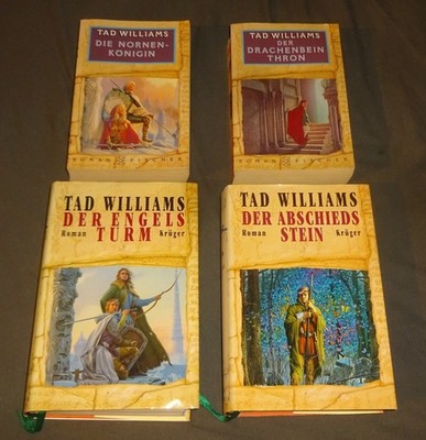 4x TAD WILLIAMS Nornenkönigin Drachenbeinthron Engelsturm Abschiedsstein GUTER Z