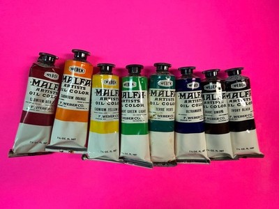 Lot Of 8 Weber Malfa Artist Oil Colors