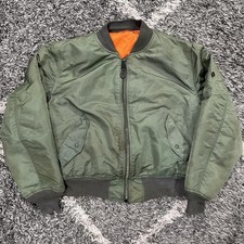 Vintage 80s Alpha Industries L-2B Flight Jacket Large L Sage Green MIL-J-7448J