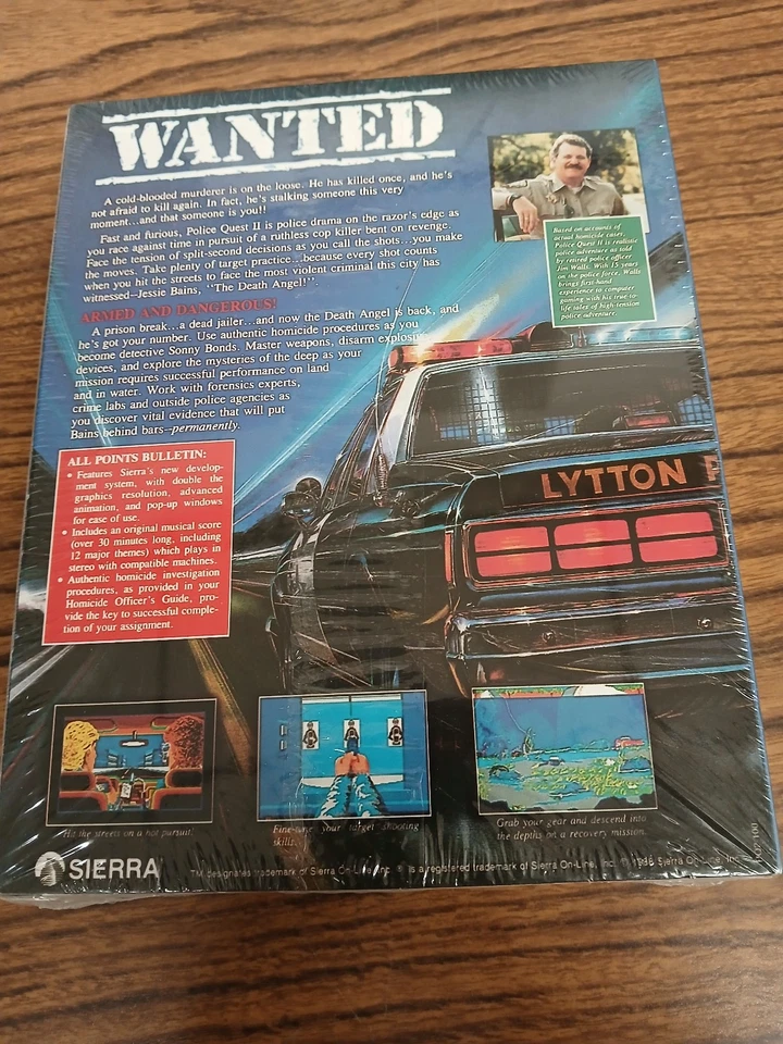 Police Quest 2: The Vengeance (Sierra, 1988) NEW ARRIVAL SEALED MINT!⭐⭐⭐⭐⭐ - Image 2 of 4