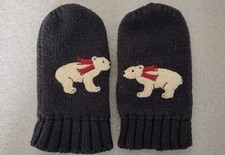 Gymboree Polar Bear Mittens/Gloves Size 12-24 Mths - 100 Cotton - Navy Blue