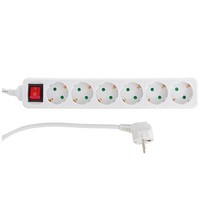 REV Ritter REV 512360555 6 Outlet s AC 250V 16 TO 3500W White 1.4m Strip