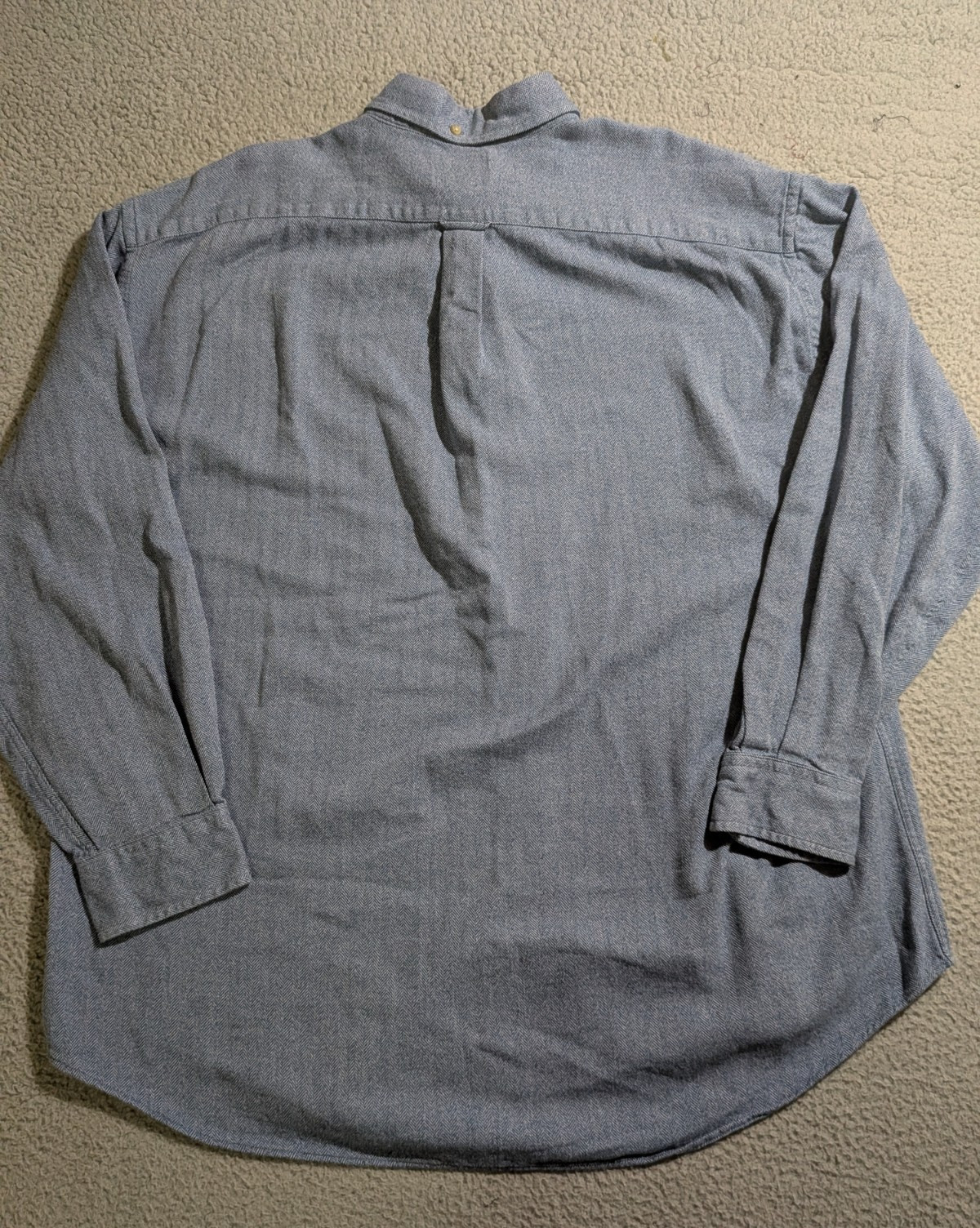 Faconnable Men`s Blue Herringbone Button Down Lon… - image 2