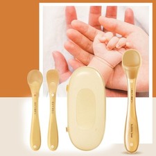 2pcs Soft Baby feeding Spoon Portable Tableware  for Baby
