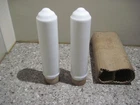 Vintage Milk Glass Cylinder Tube Lamp Shade NOS Pair  of 8" Tall 1-5/8" Fitter