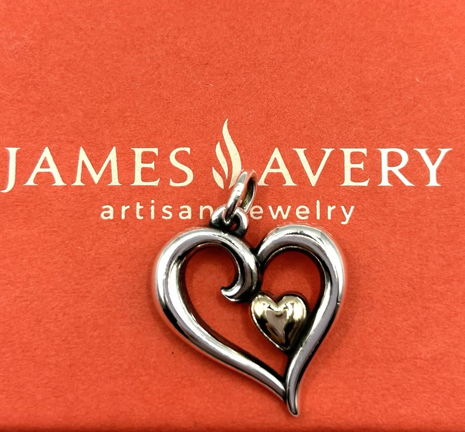 Colgante James Avery Plata de Ley 925 y Oro 14K Alegría de Mi Corazón Dije Grande Foto 3 de 4