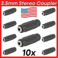 10 Pack 3.5mm Coupler Jack to Jack Adapter AUX Cable Extender Stereo Connector