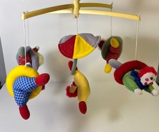 Vintage Pansy Ellen Nursery Crib Clowns Plush Hanging Toys 1989